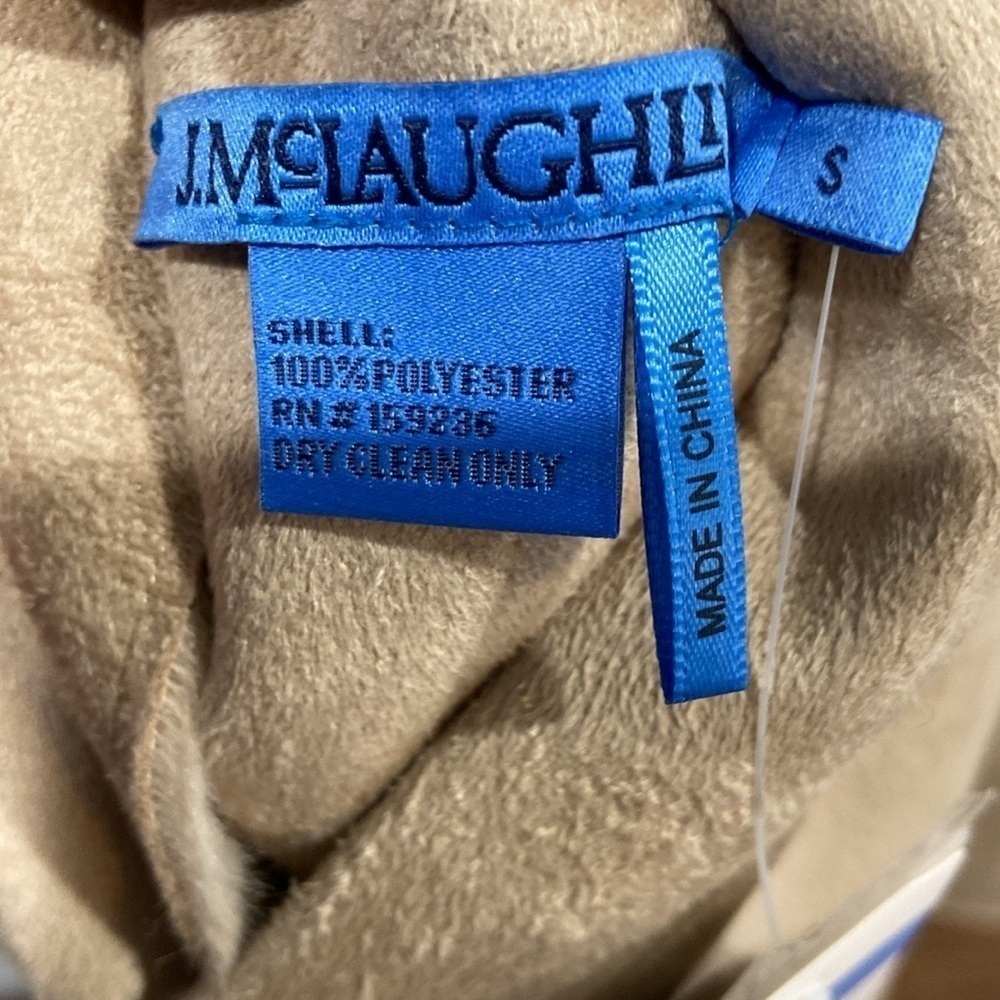 J.McLaughlin NWT Women Quay Reversible Faux Fur Coat Lt_sand-solid Small - Picture 9 of 11